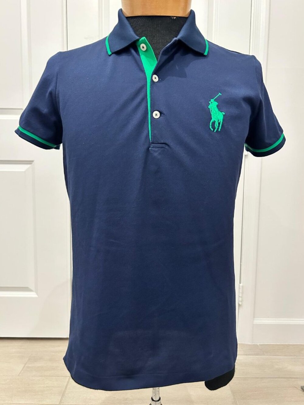 Polo Golf Ralph Lauren BigPony Performance Polo Men’s NavyGreenTailored Fit NWOT